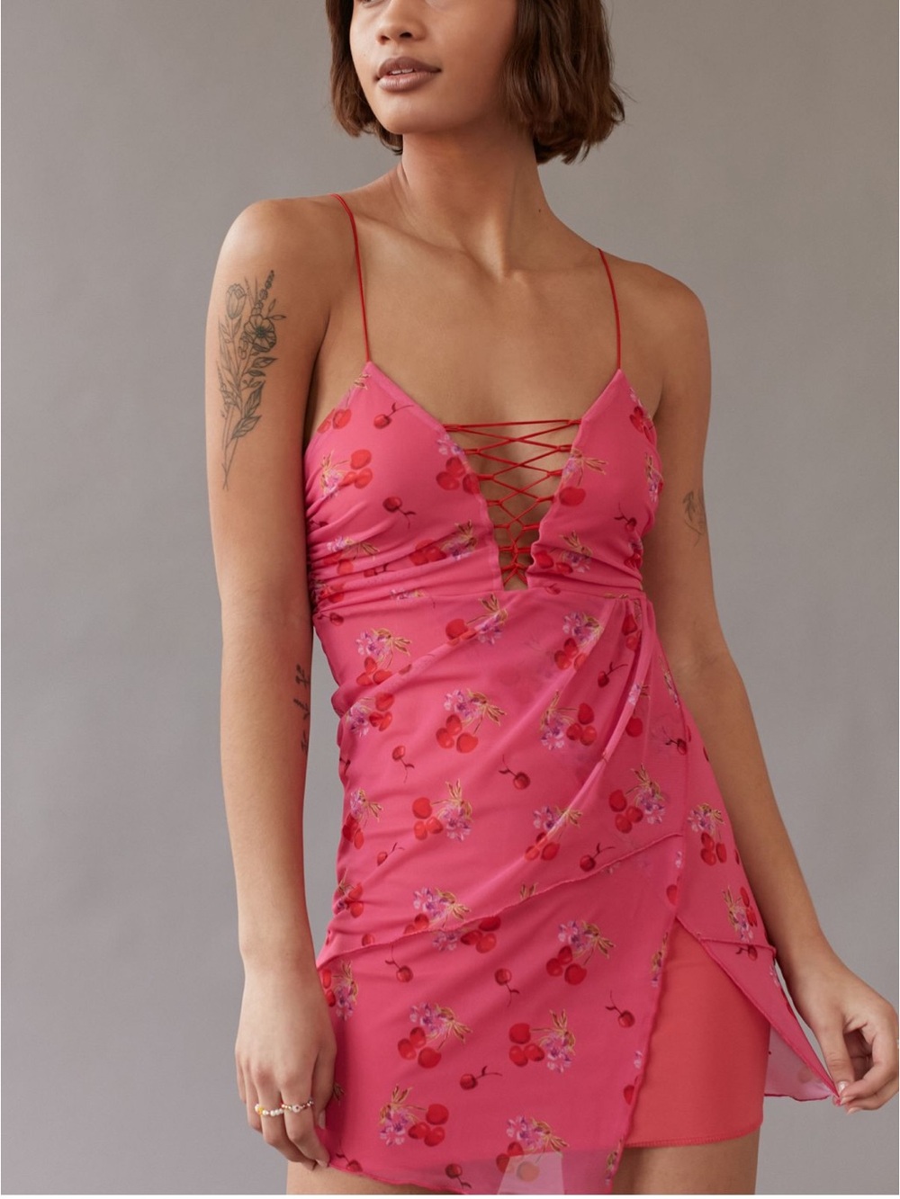 NWOT UO Bright Side Lace-Up Mini Dress size M